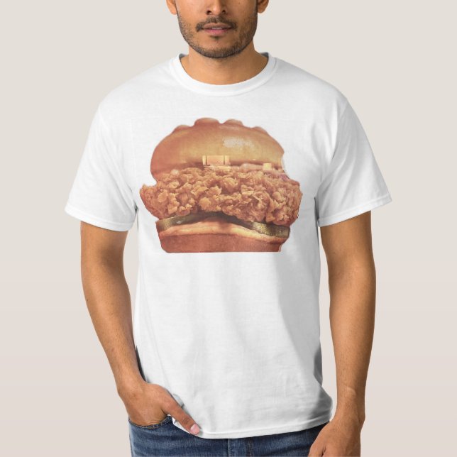 FRIAD CHICKEN-LOGOTYP OCH CHICKEN SANDWICH-POPEYS T SHIRT (Framsida)