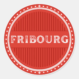 Fribourg City Pride Emblem – Swiss Identity Runt Klistermärke