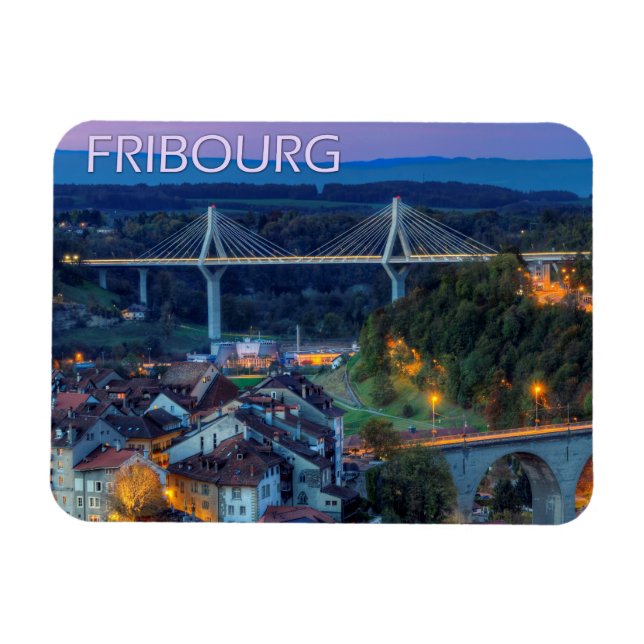 Fribourg City, Schweiz Magnet (Horisontell)