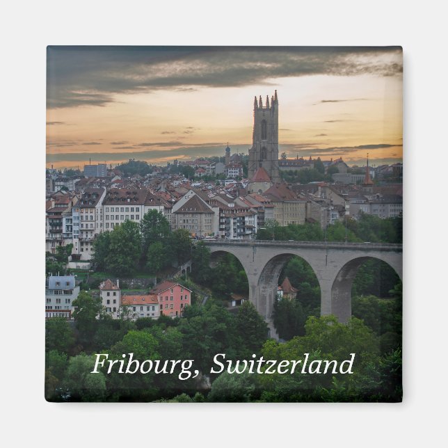 Fribourg Schweiz Photo Magnet (Framsidan)
