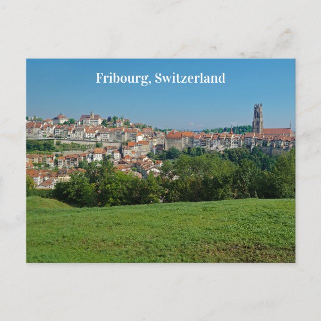 Fribourg Schweiz Stadsvy Vykort (Framsida)