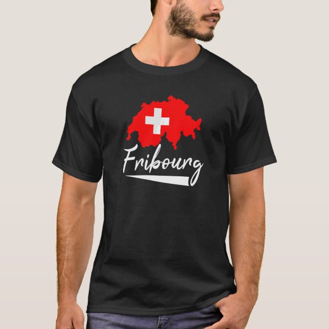 Fribourg Schweiz T Shirt (Framsida)