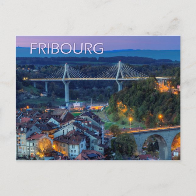Fribourg, Schweiz Vykort (Framsida)