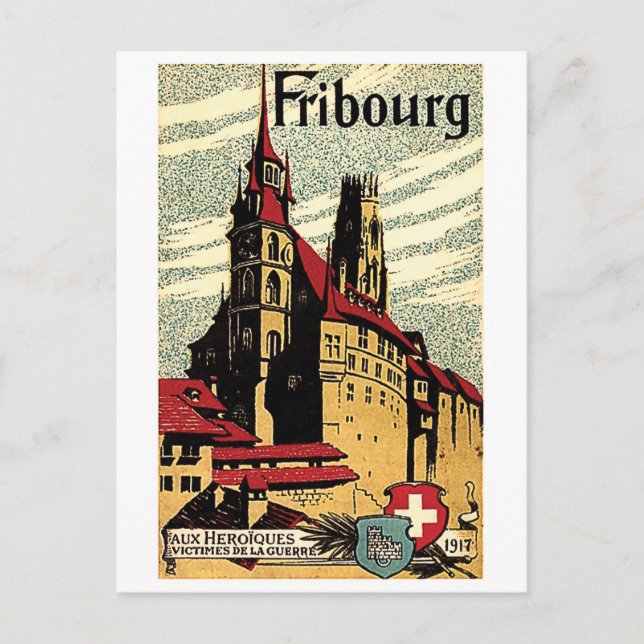 Fribourg, Schweiz Vykort (Framsida)