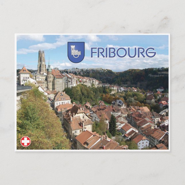 Fribourg - Schweiz vykort (Framsida)