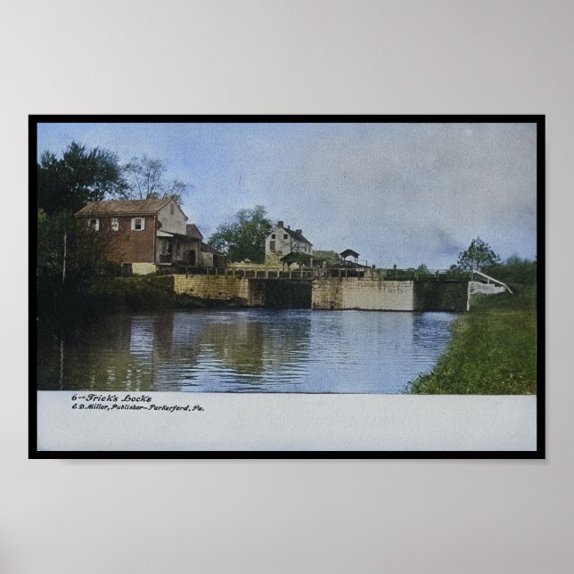 Fricks Locks Schuylkill Canal Lock House Poster (Framsidan)