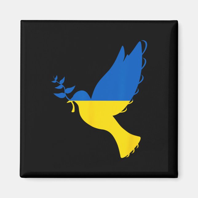 Frid i Ukraina-duva. Stå med Ukraina. Stöd Magnet (Framsidan)