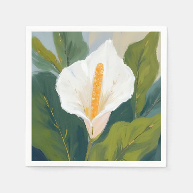 Frid Lyxblomma Blom Måleri Akvarell Blommor Pappersservett (Framsidan)