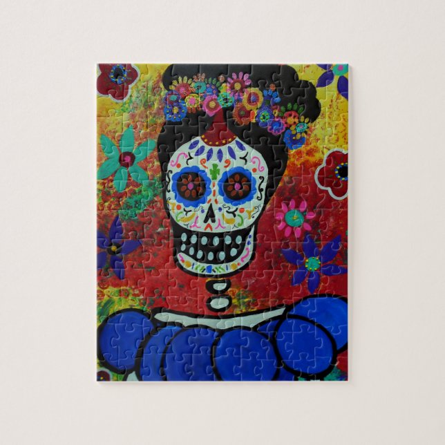 Frida Diameter de Los Muertos Förbrylla Pussel (Vertikal)