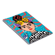 Frida Inspirerad Blommig Anteckningsbok - Boho Mex