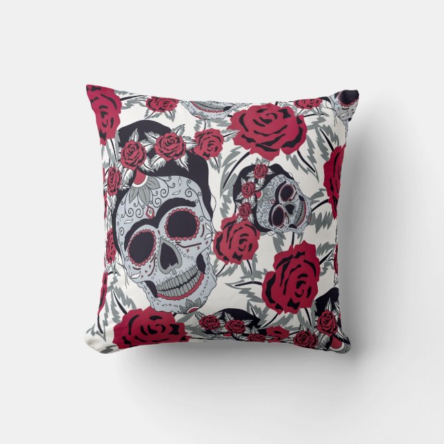 Frida Kahlo  and roses  Kudde (Framsida)