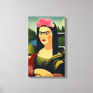 Frida Kahlo as Mona Lisa Canvastryck
