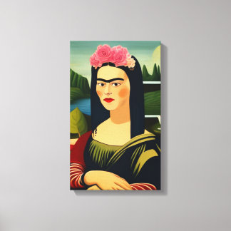Frida Kahlo as Mona Lisa Canvastryck