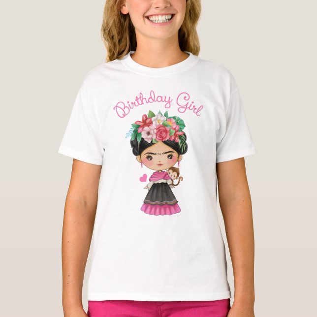 Frida Kahlo Birthday Girl Shirt T Shirt (Framsida)