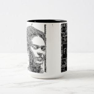 Frida Kahlo Black och White Porträtt Två-Tonad Mugg