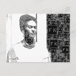 Frida Kahlo Black och White Porträtt Vykort