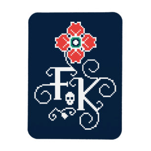 Frida Kahlo   blom- Tribute Magnet