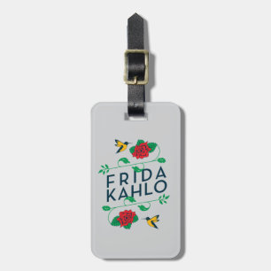 Frida Kahlo   blom- typografi Bagagebricka