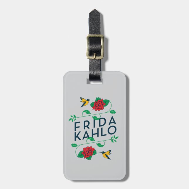 Frida Kahlo | blom- typografi Bagagebricka (Vertikal Framsida)