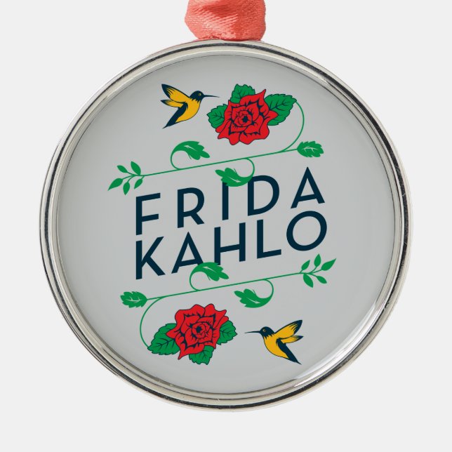Frida Kahlo | blom- typografi Julgransprydnad Metall (Framsidan)