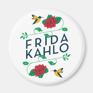Frida Kahlo   blom- typografi Magnet