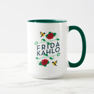 Frida Kahlo   blom- typografi Mugg