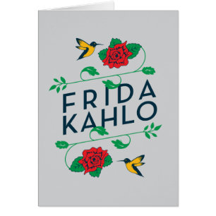 Frida Kahlo   blom- typografi OBS Kort