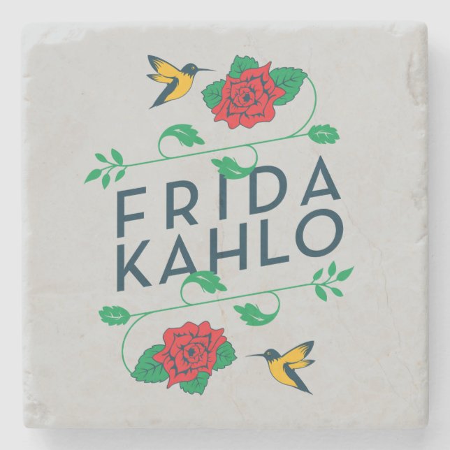 Frida Kahlo | blom- typografi Underlägg Sten (Framsidan)