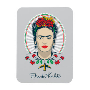 Frida Kahlo  Blommigt av Vintage Magnet