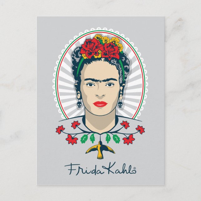 Frida Kahlo | Blommigt av Vintage Vykort (Framsida)