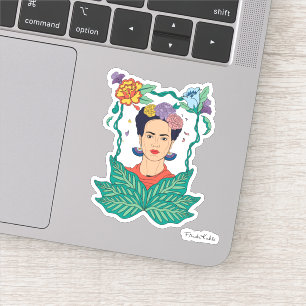 Frida Kahlo Blommigt Ram Graphic Klistermärken