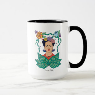 Frida Kahlo Blommigt Ram Graphic Mugg