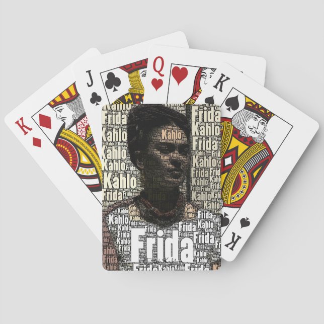 Frida Kahlo bokstäverporträtt Spel Kort (Baksidan)