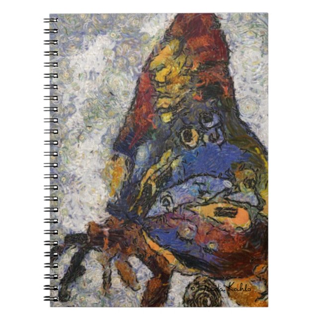Frida Kahlo Butterfly Monet Inspired Anteckningsbok Med Spiral (Framsidan)