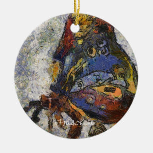 Frida Kahlo Butterfly Monet Inspired Julgransprydnad Keramik
