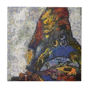 Frida Kahlo Butterfly Monet Inspired Kakelplatta