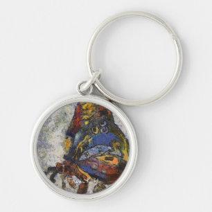 Frida Kahlo Butterfly Monet Inspired Rund Silverfärgad Nyckelring