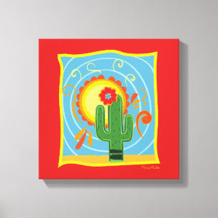 Frida Kahlo Cactus Graphic Canvastryck