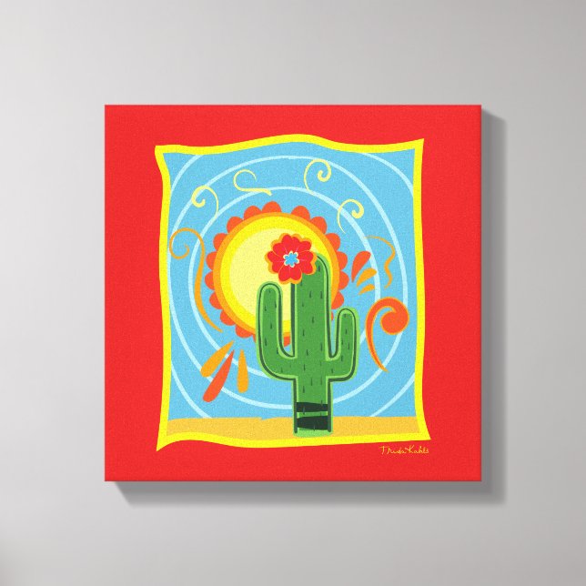Frida Kahlo Cactus Graphic Canvastryck (Framsida)