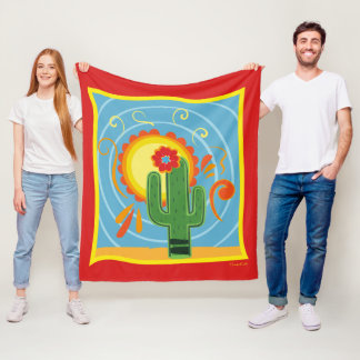 Frida Kahlo Cactus Graphic Fleecefilt