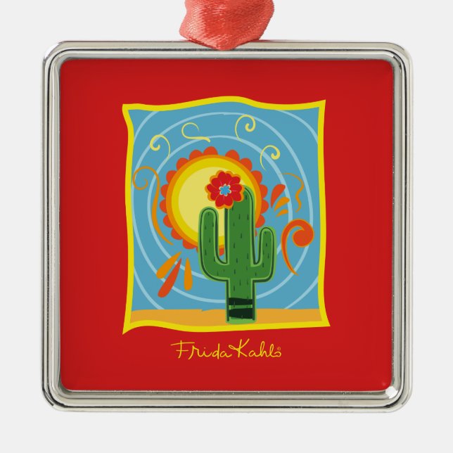 Frida Kahlo Cactus Graphic Julgransprydnad Metall (Framsidan)