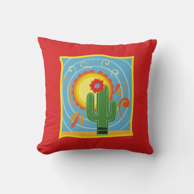 Frida Kahlo Cactus Graphic Kudde (Framsida)