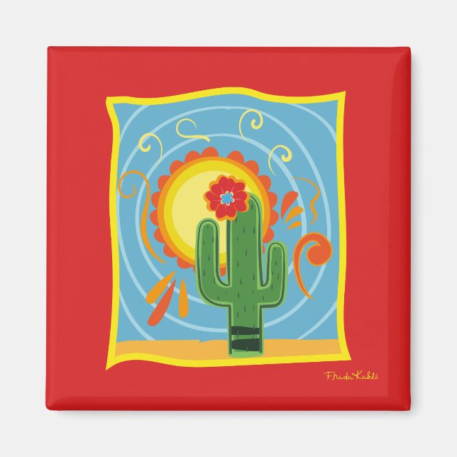 Frida Kahlo Cactus Graphic Magnet (Framsidan)