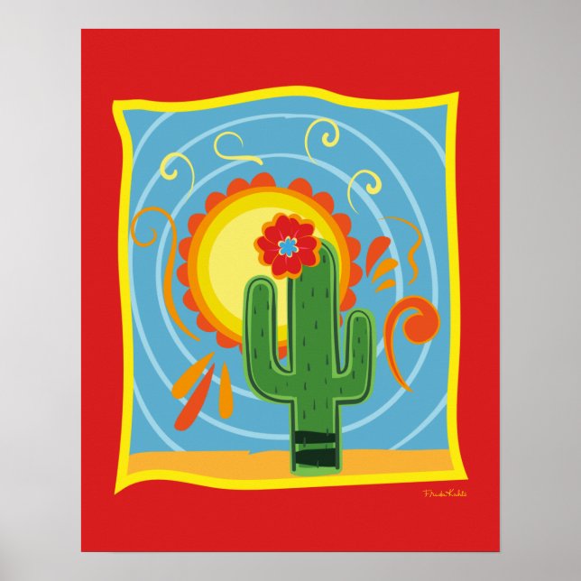 Frida Kahlo Cactus Graphic Poster (Framsidan)