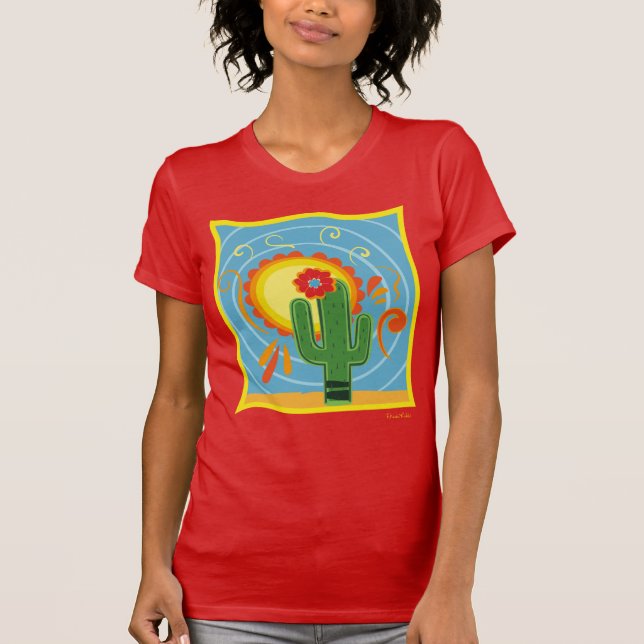 Frida Kahlo Cactus Graphic T Shirt (Framsida)