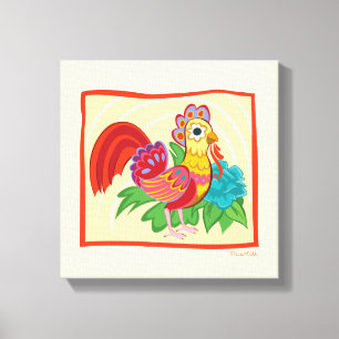 Frida Kahlo Chicken Graphic Canvastryck
