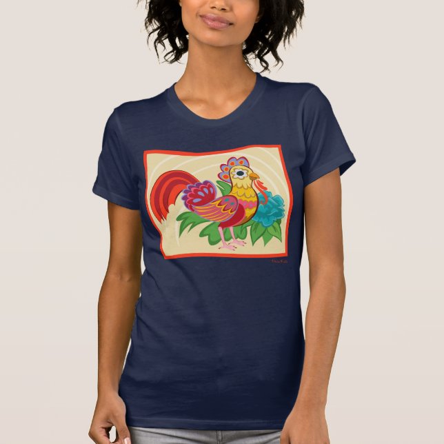 Frida Kahlo Chicken Graphic T Shirt (Framsida)