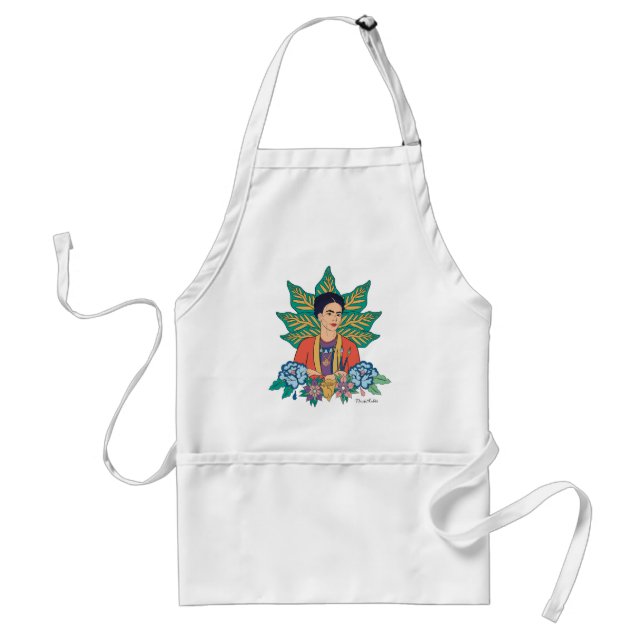 Frida Kahlo Colorful Blommigt Graphic Förkläde (Framsidan)