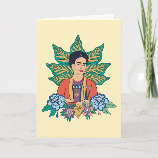 Frida Kahlo Colorful Blommigt Graphic Kort (Framsida)