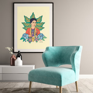 Frida Kahlo Colorful Blommigt Graphic Poster
